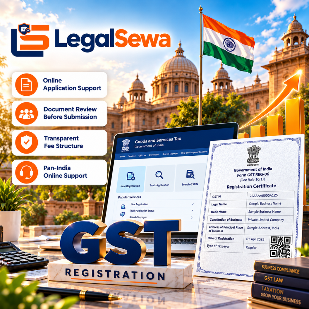 GST registration assistance with LegalSewa, online application support and document review